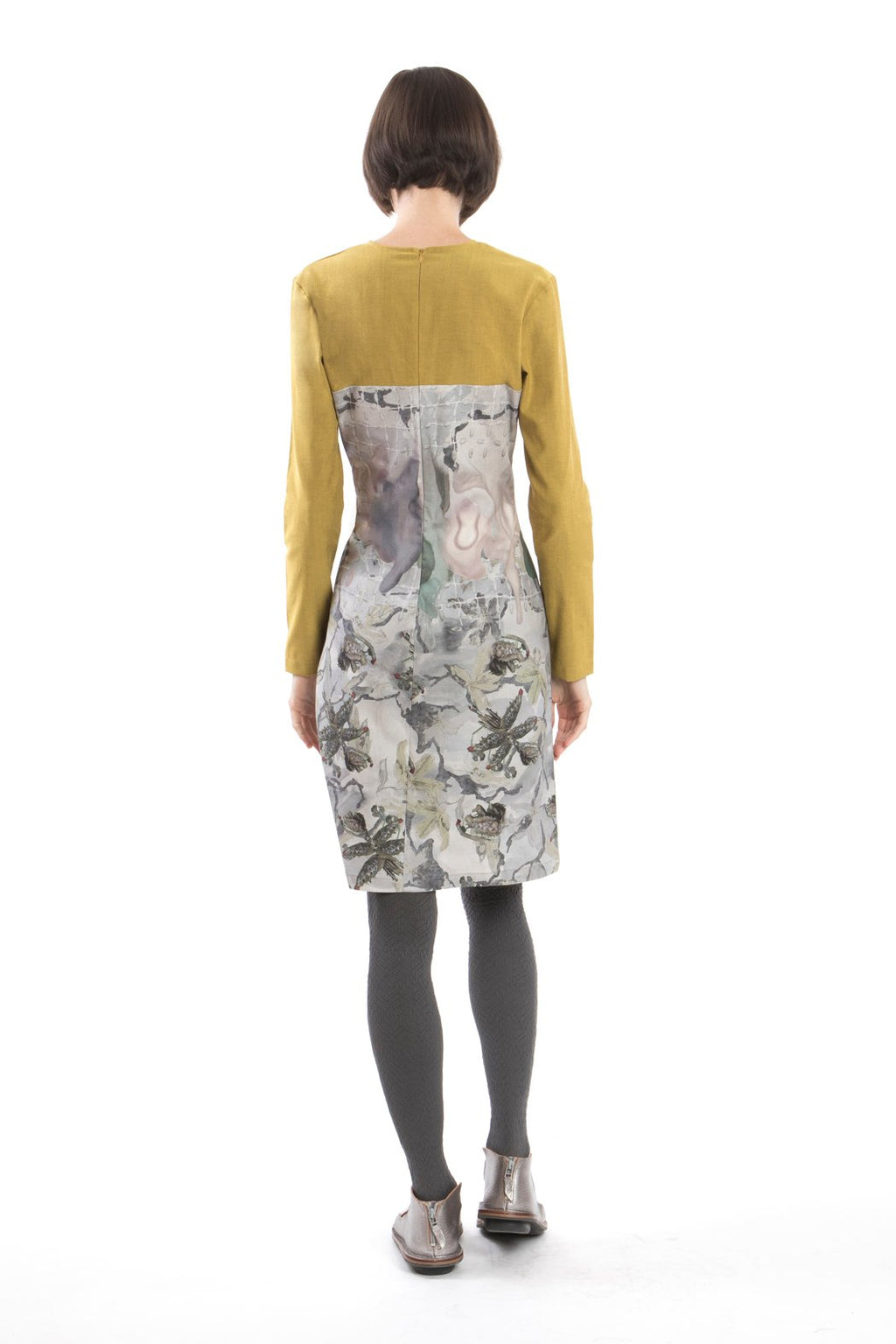 Dress Slim Flower-Yellow