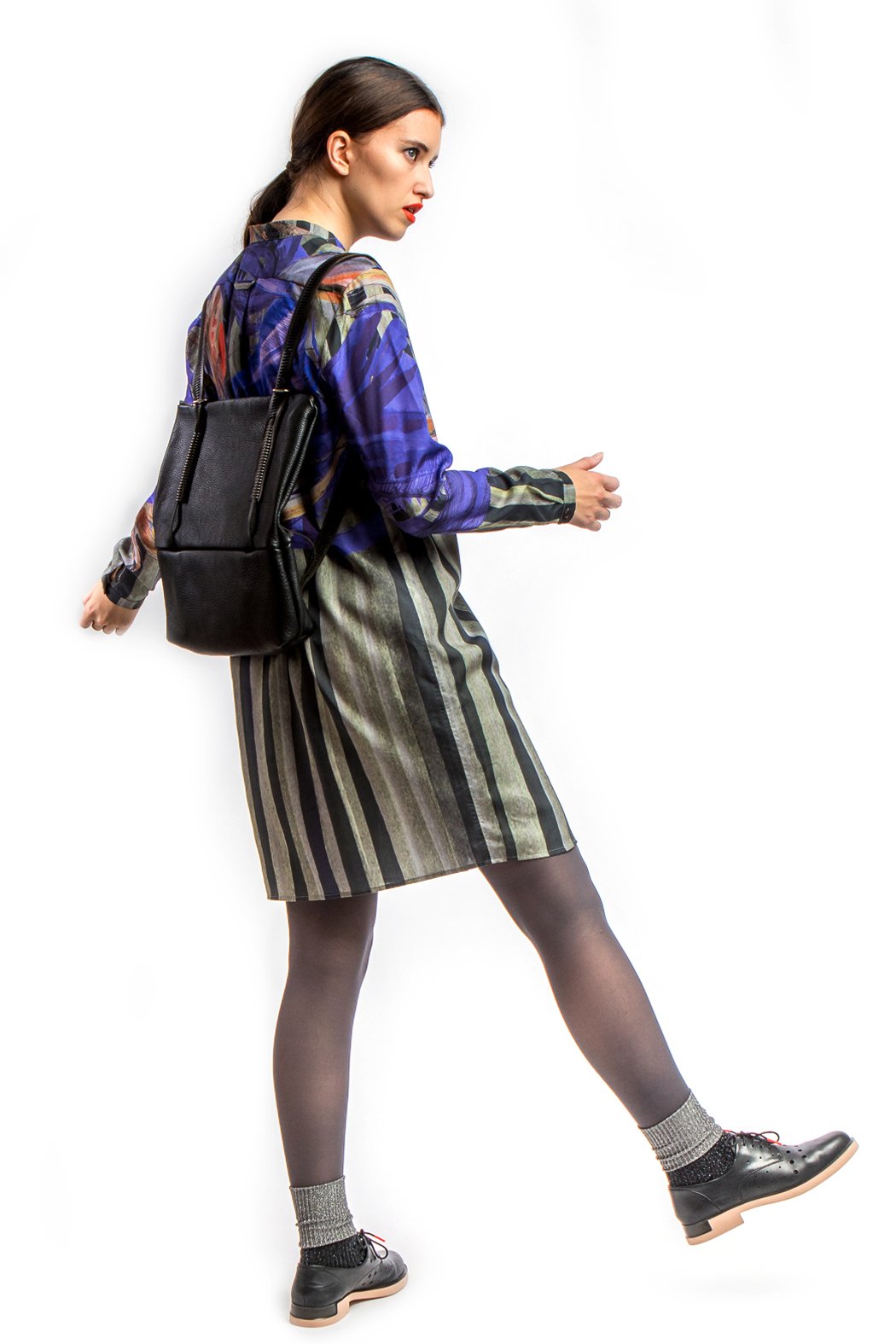 Shirt Dress Painted Blue