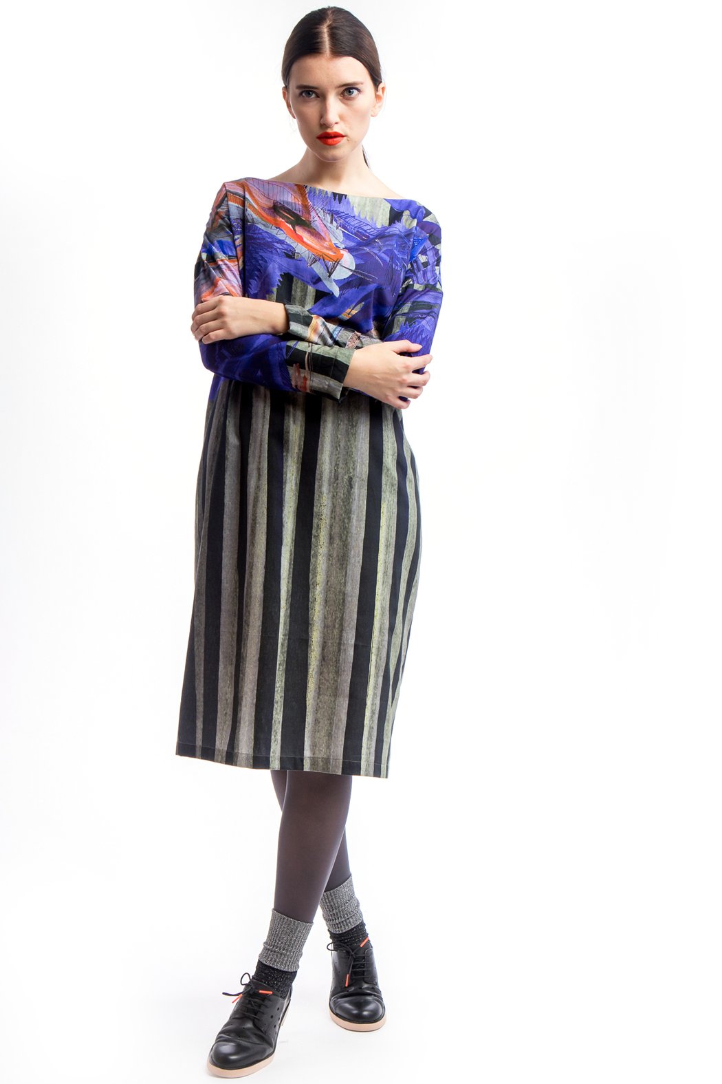 Loose Dress Dark Print