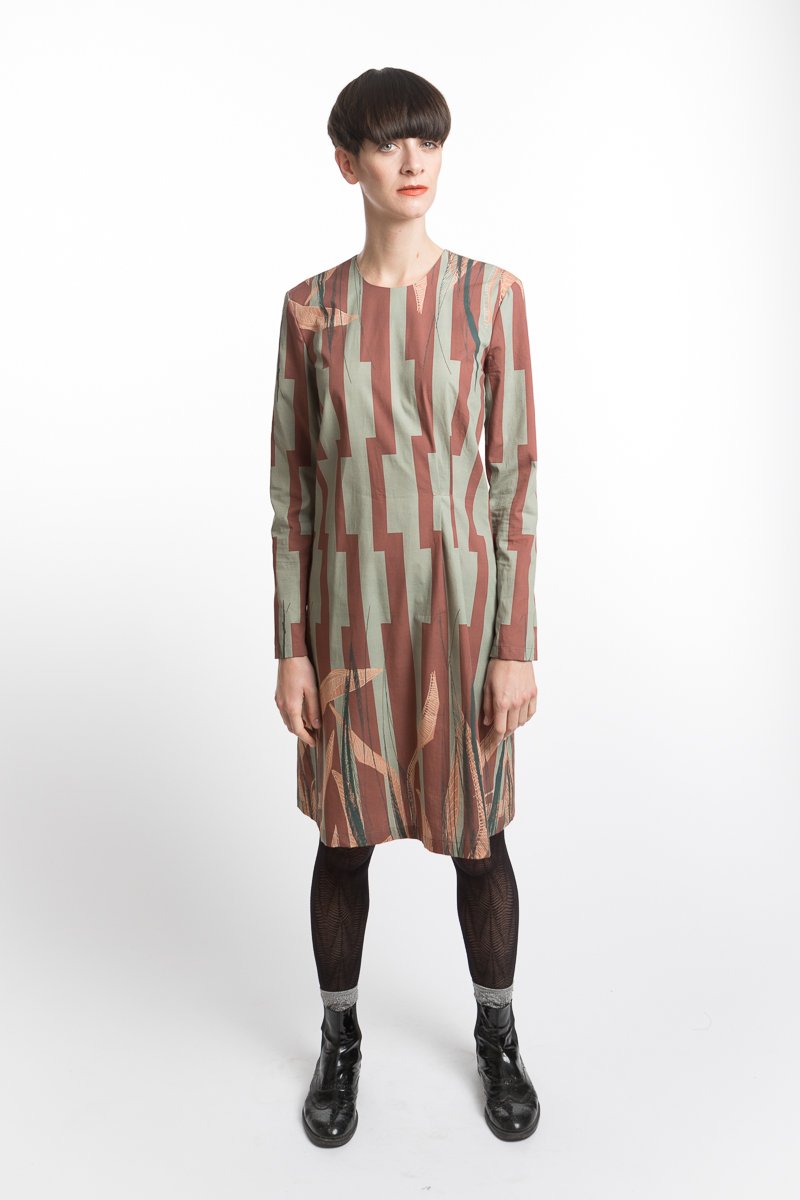 Dress with Leaf Print