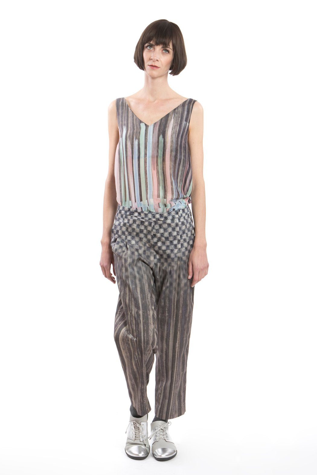 Trousers Pleats Grey