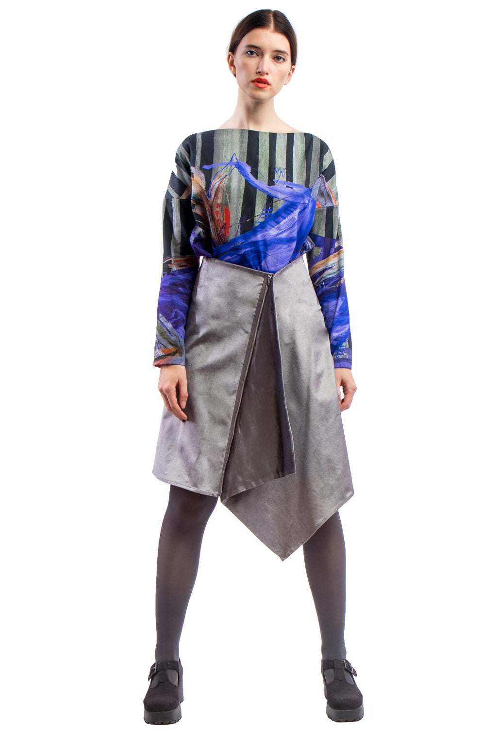 Silver Velvet Skirt