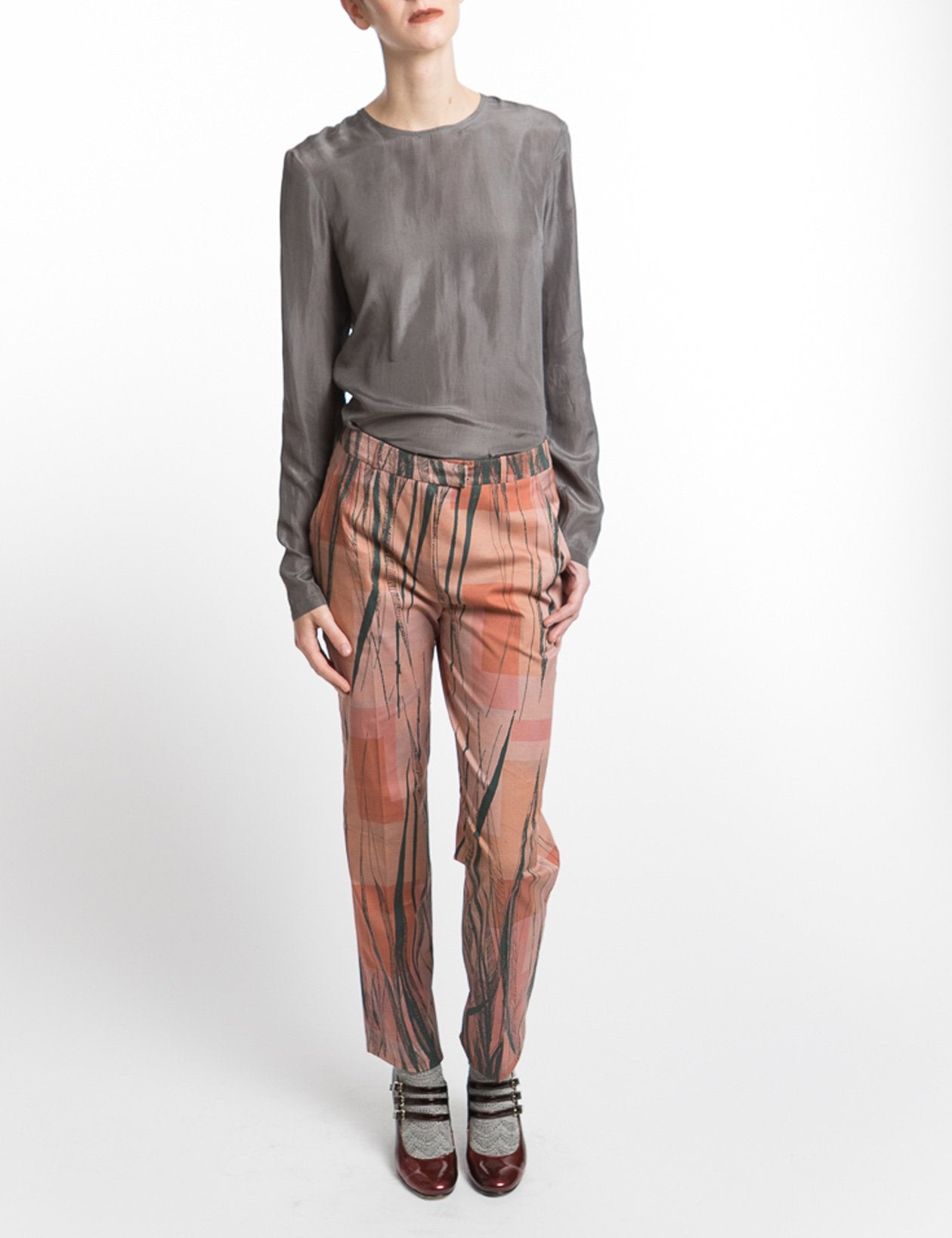 Pants Feather Print