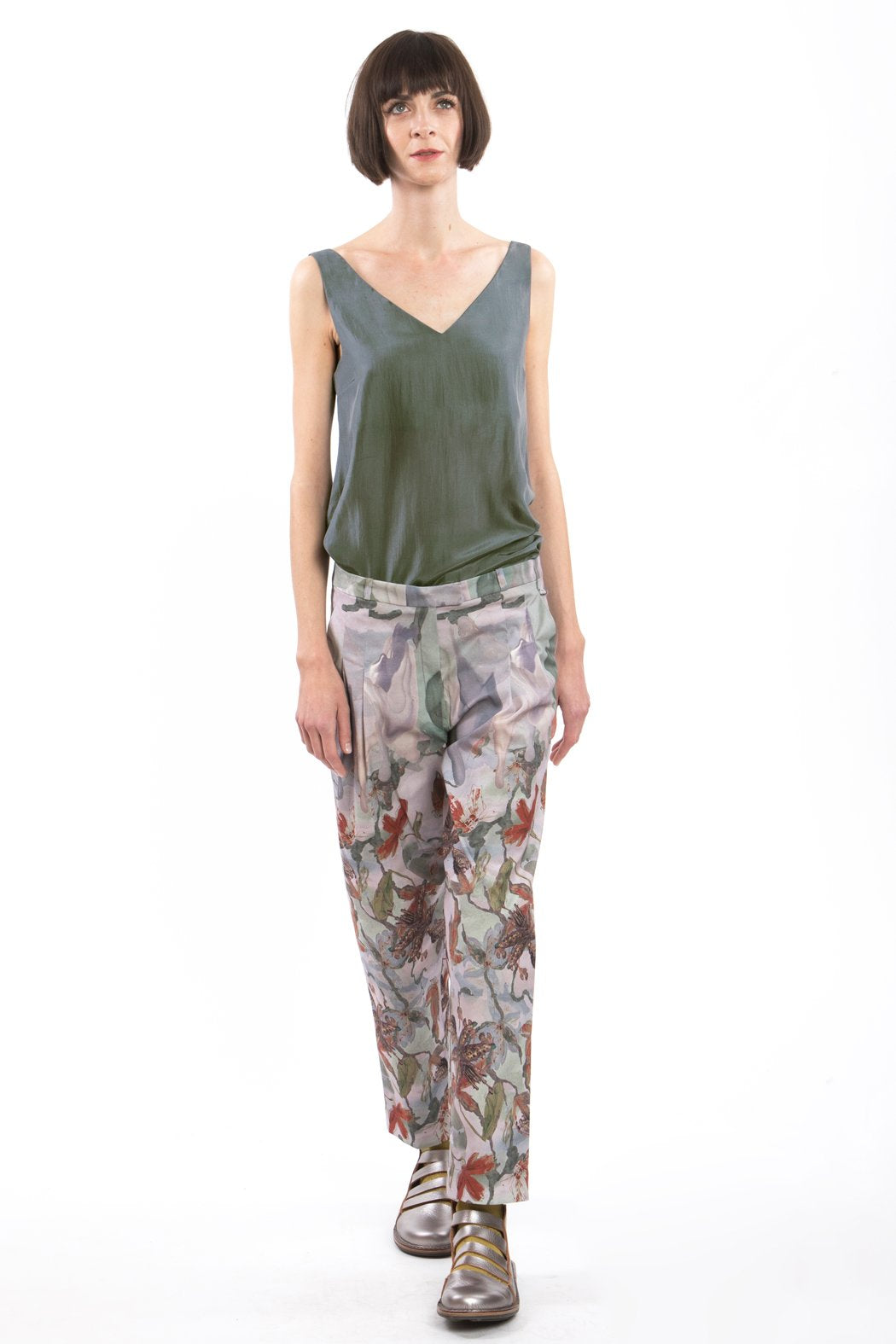 V-Neck Shirt Grey Shimmering