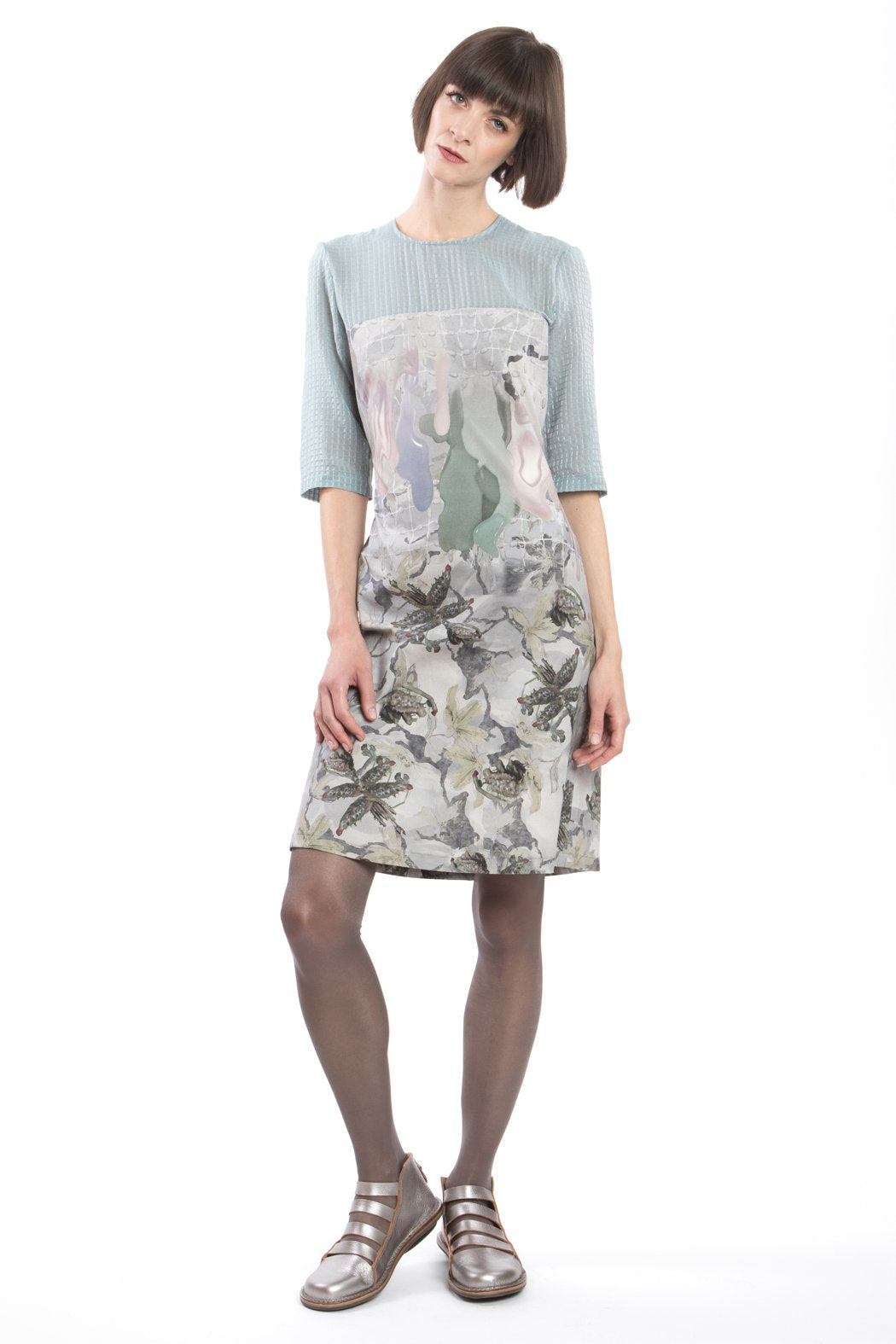 Slim Dress Grey-Blue