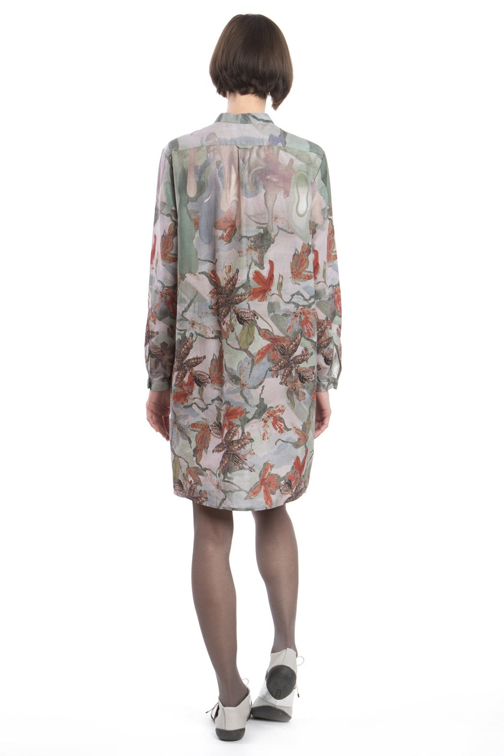Shirt Dress Flower Red