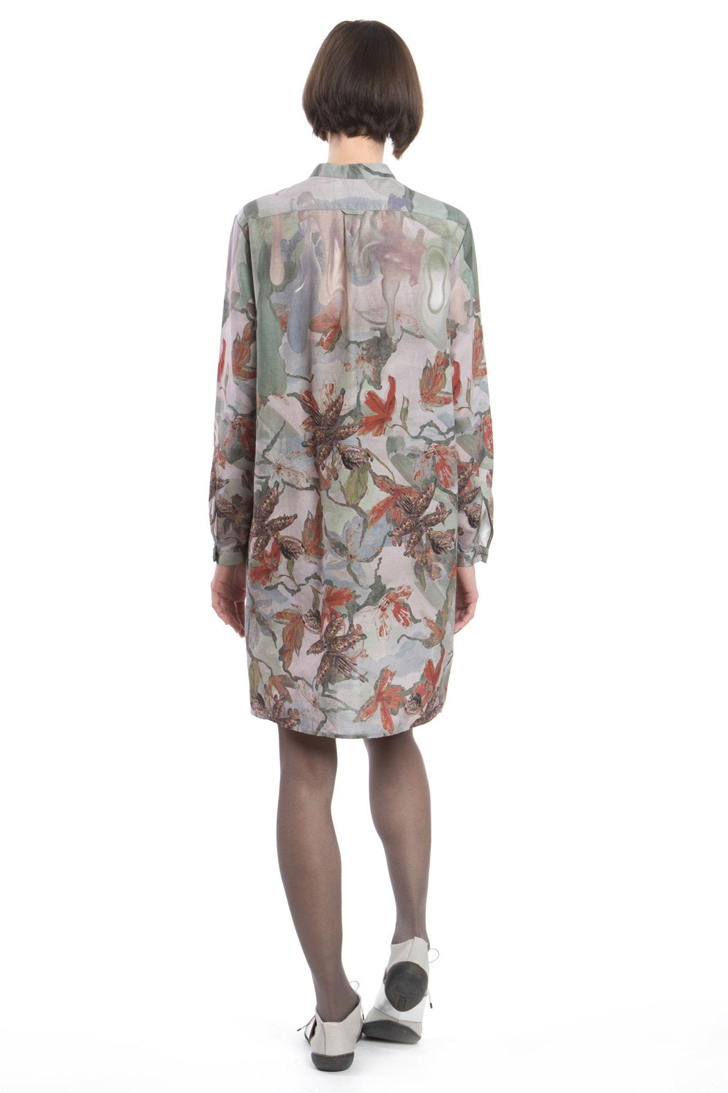 Shirt Dress Flower Red
