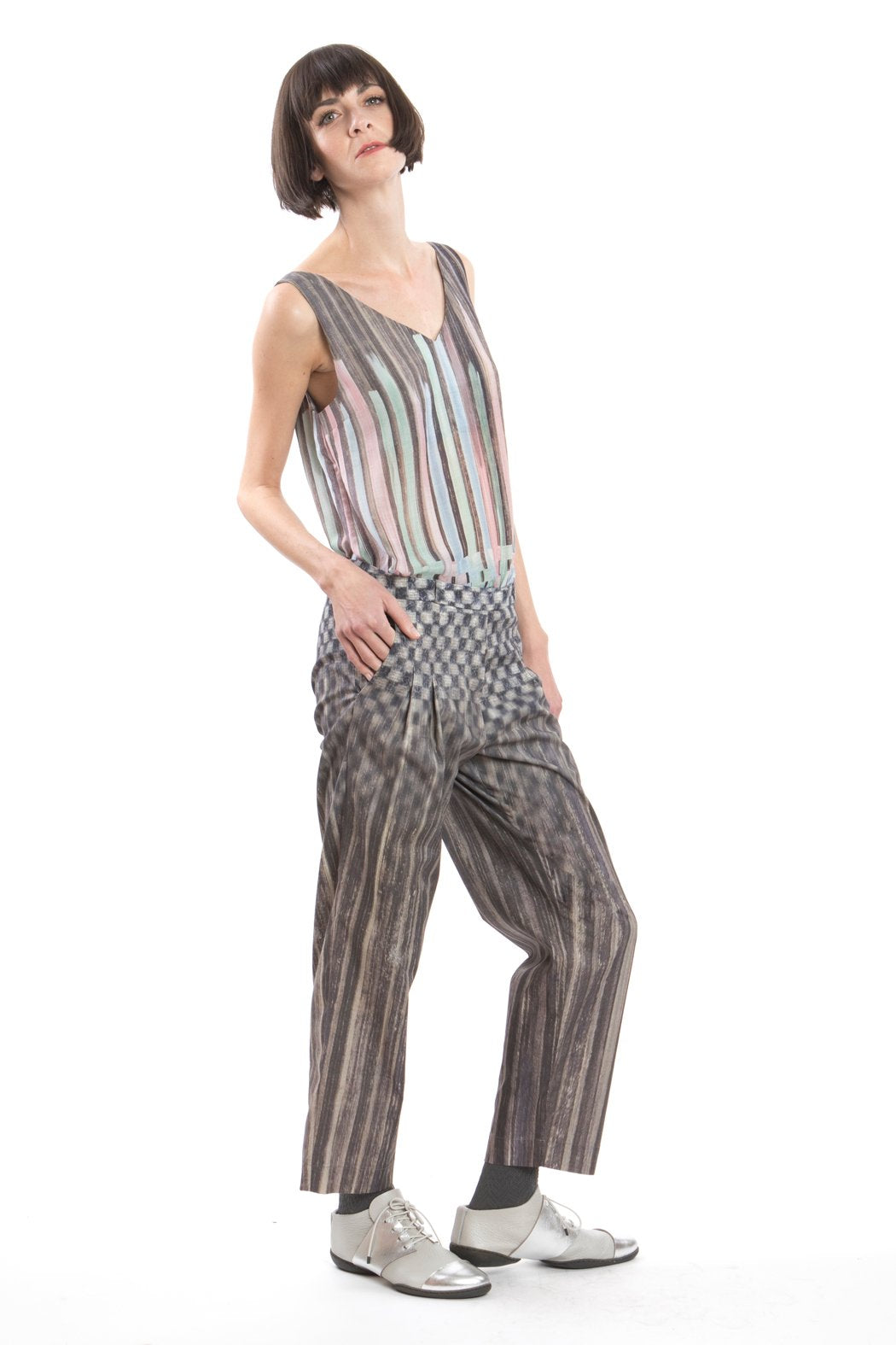 Trousers Pleats Grey