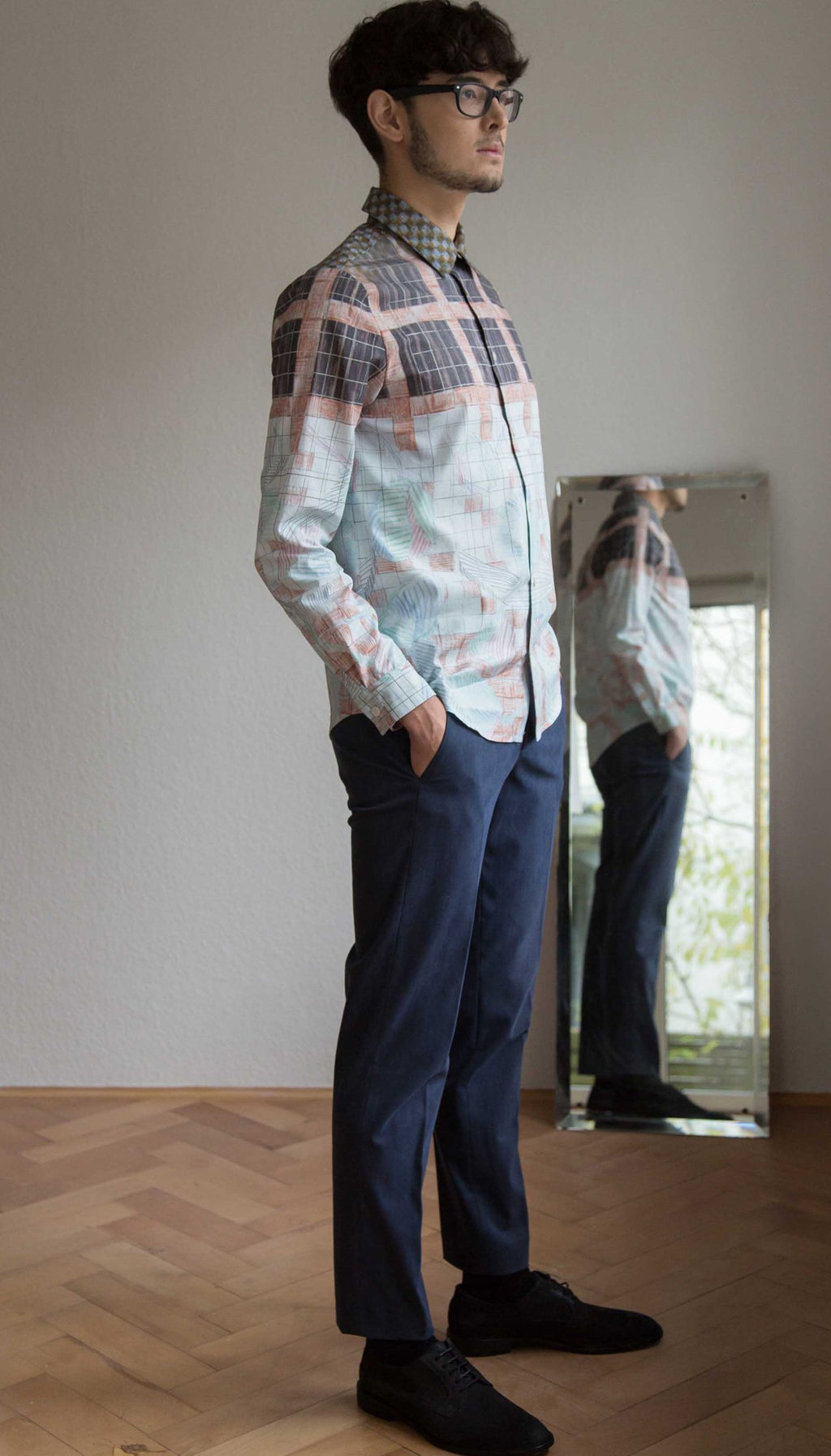 Shirt in white pattern