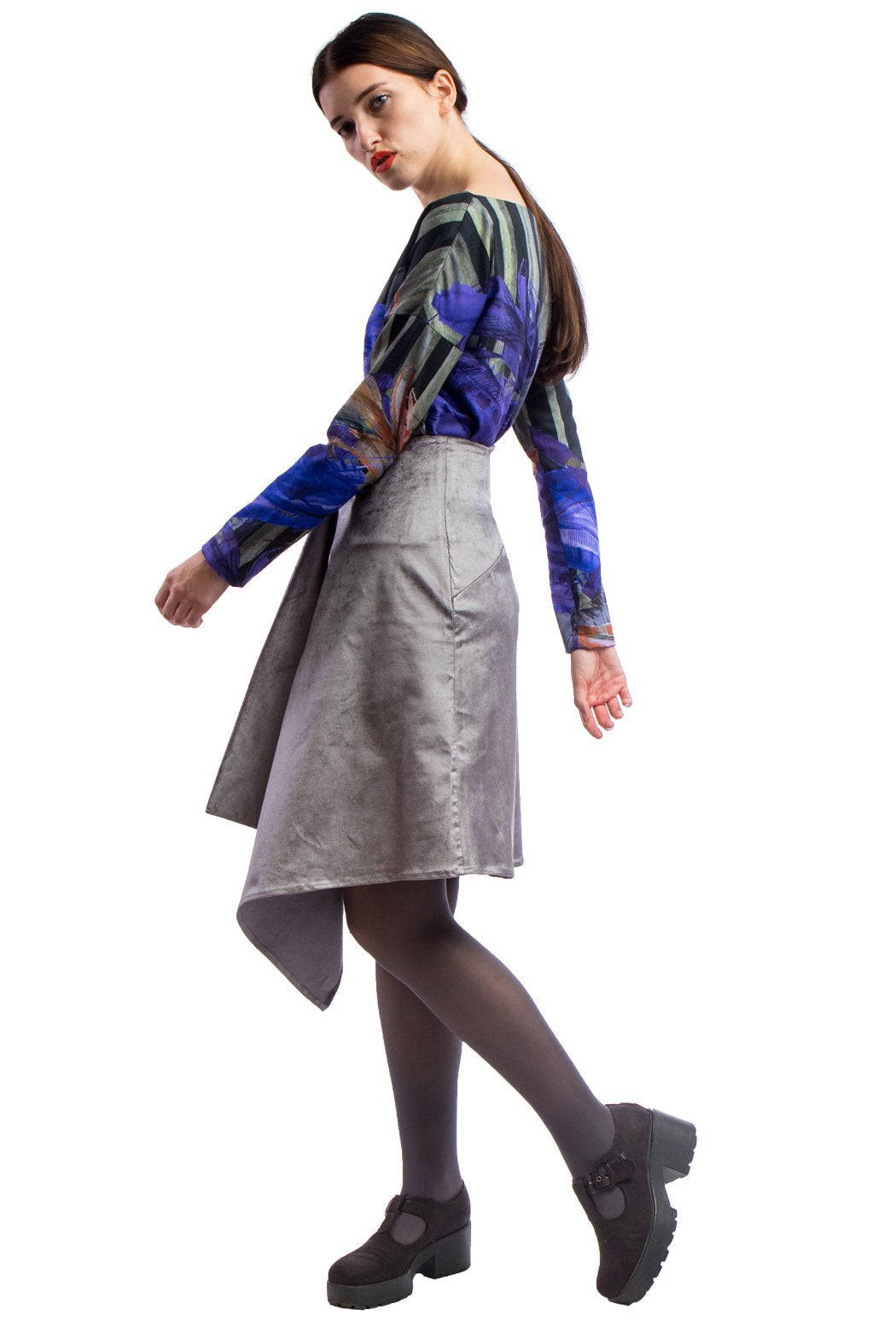 Silver Velvet Skirt