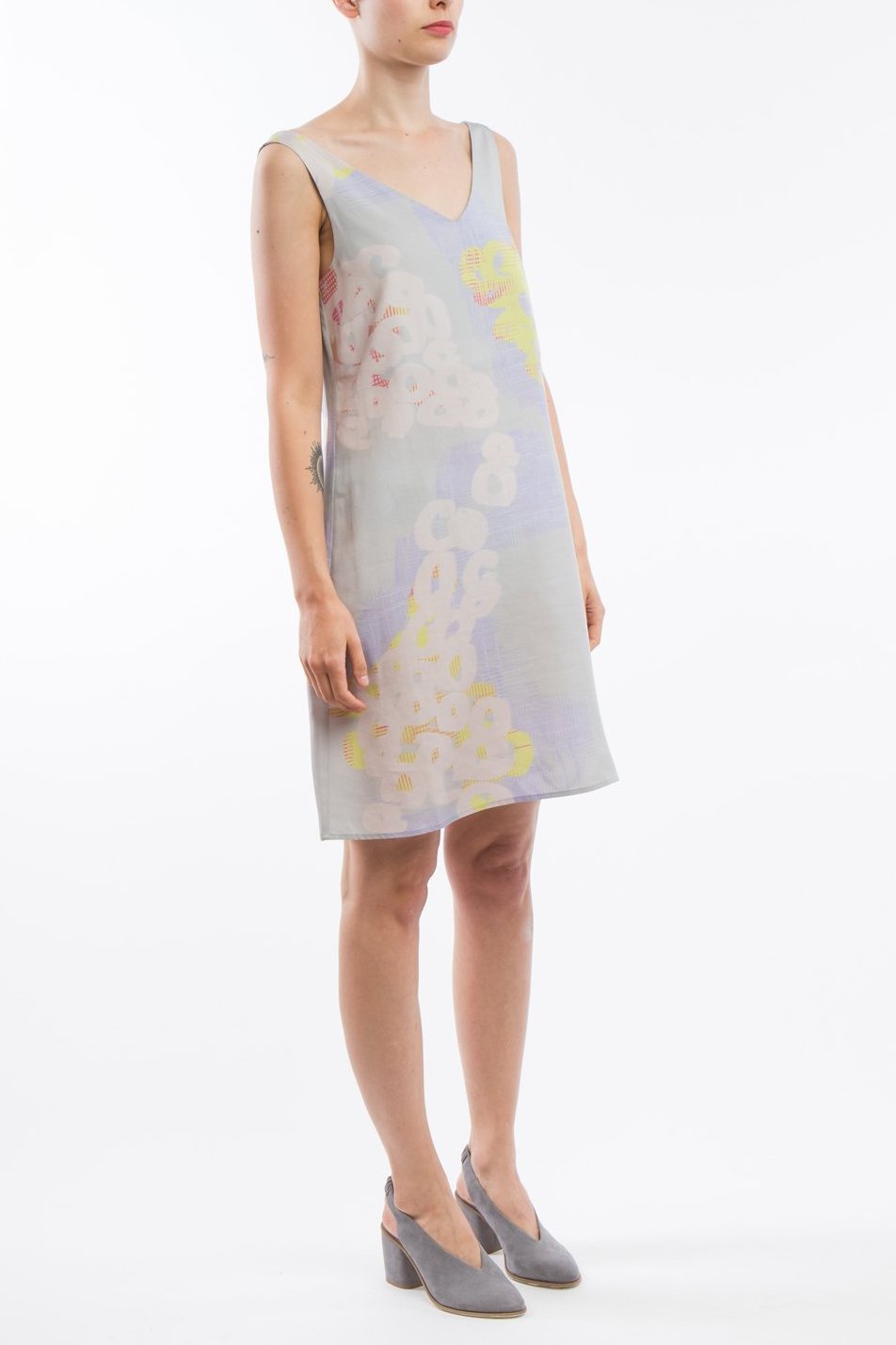V-neck Dress Grey