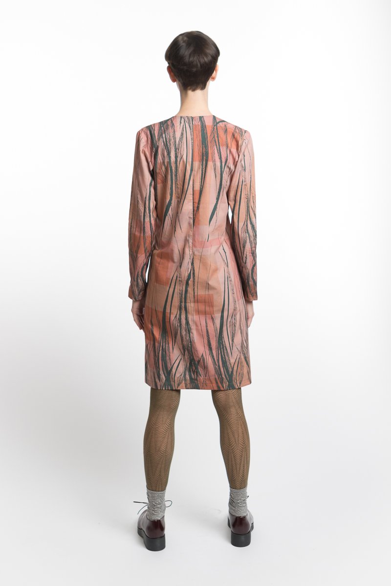 Dress with Feather Print