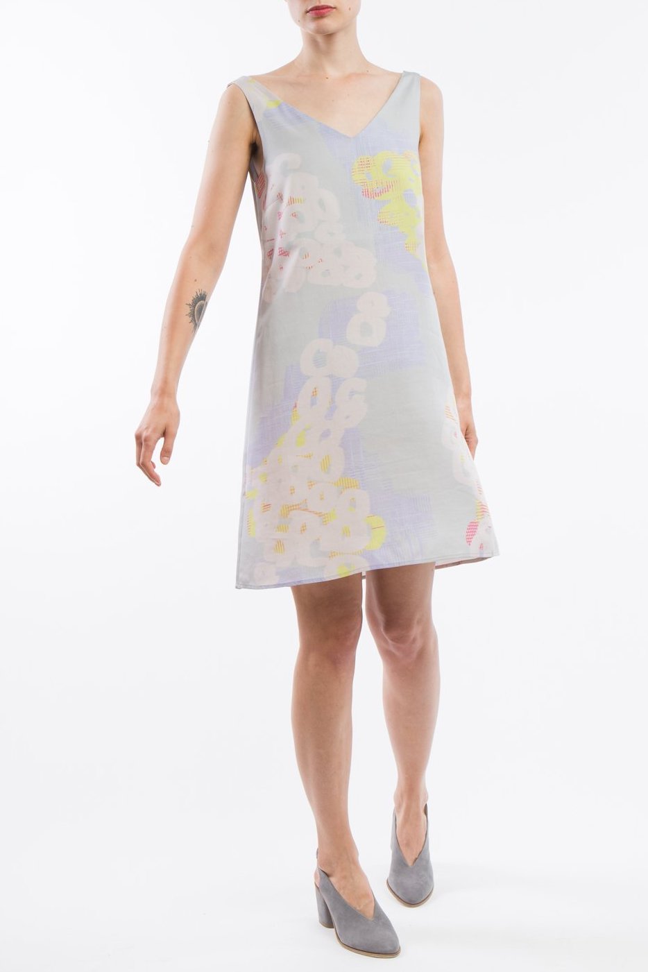 V-neck Dress Grey