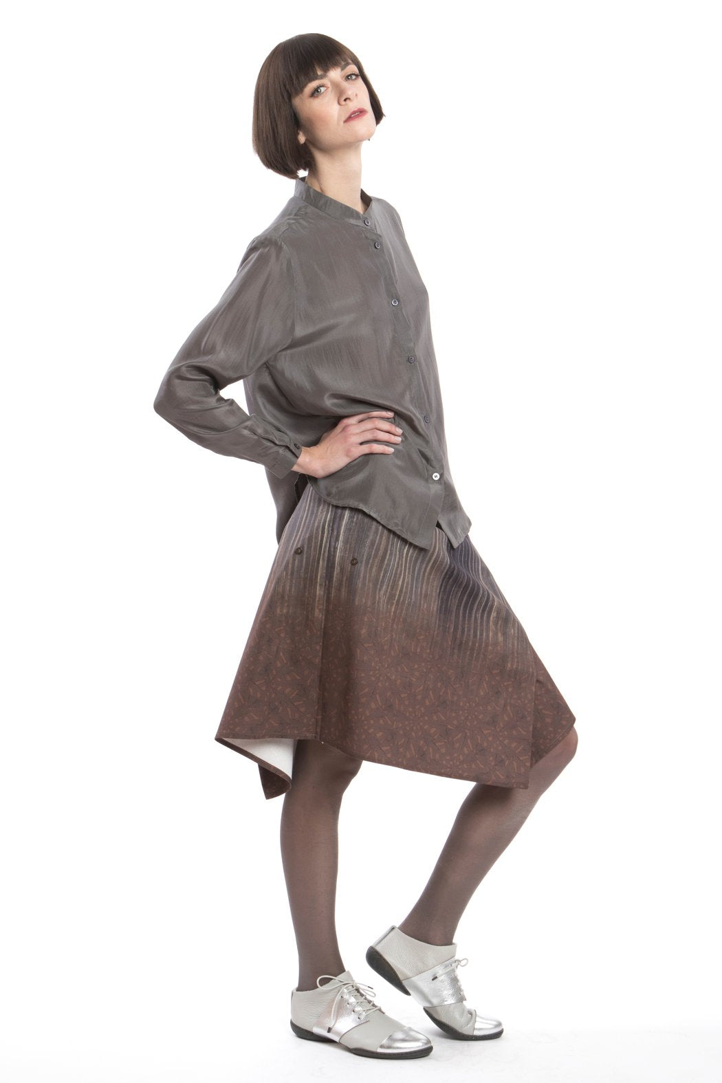 Blouse Grey Silk