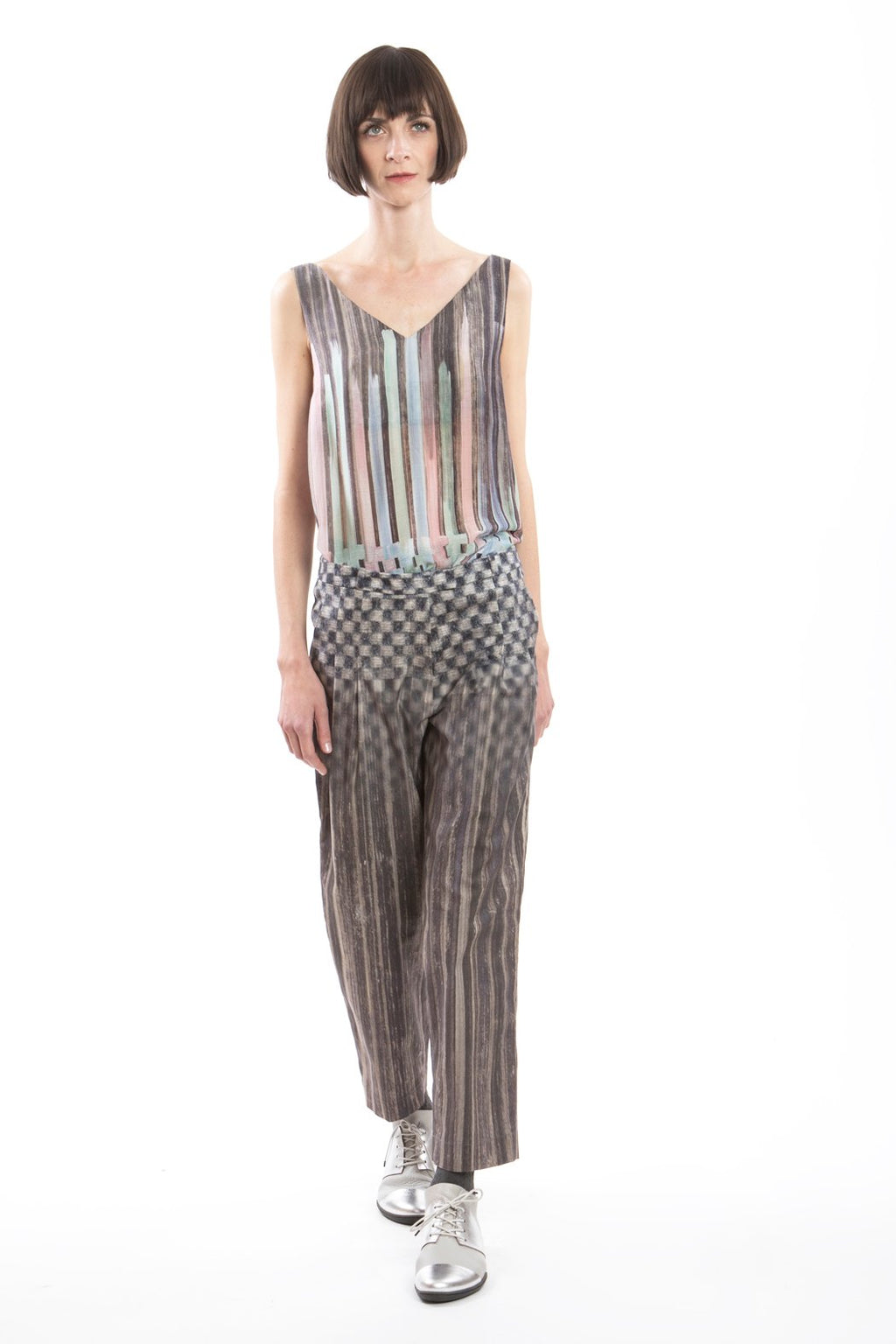 Trousers Pleats Grey