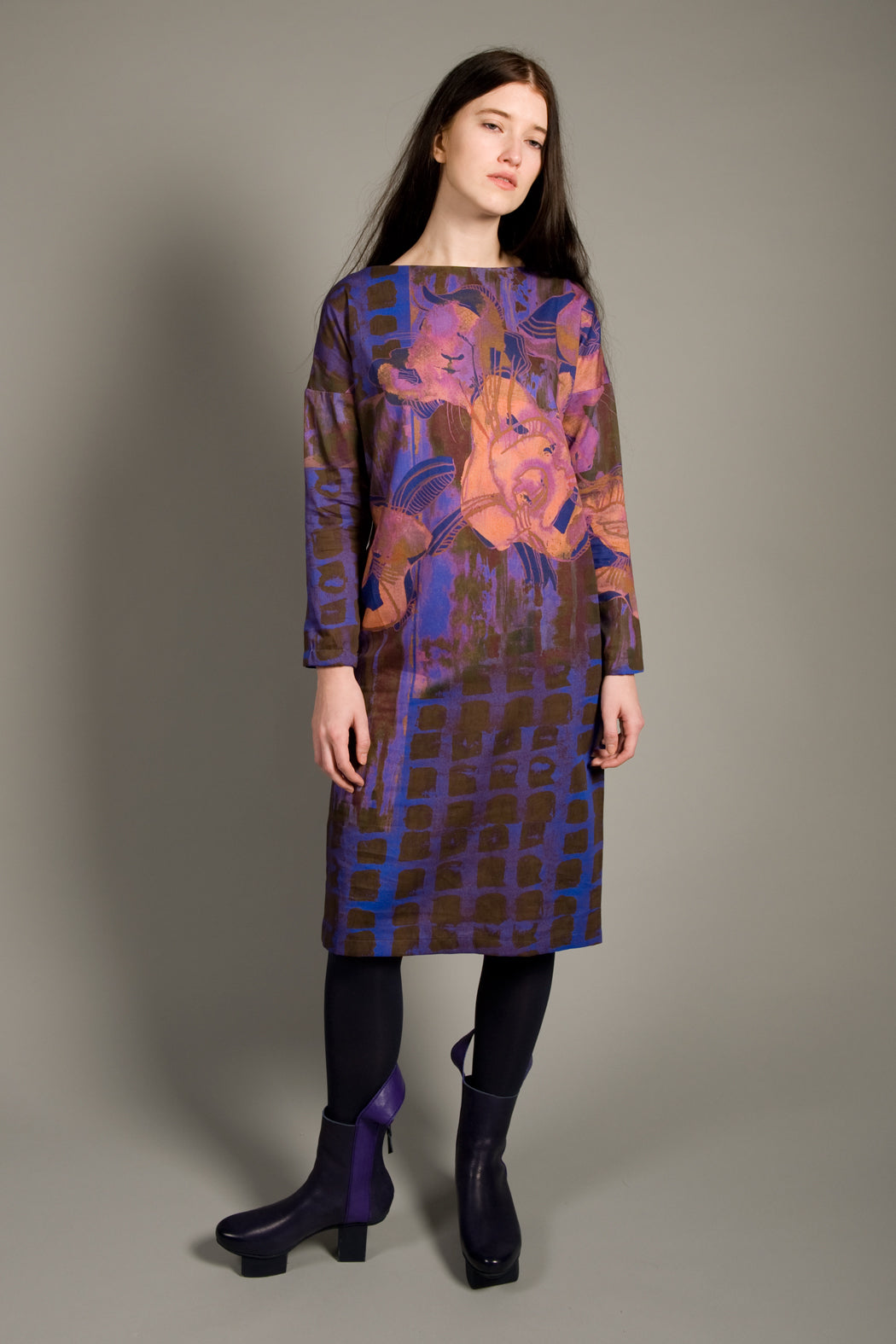printed winter dress