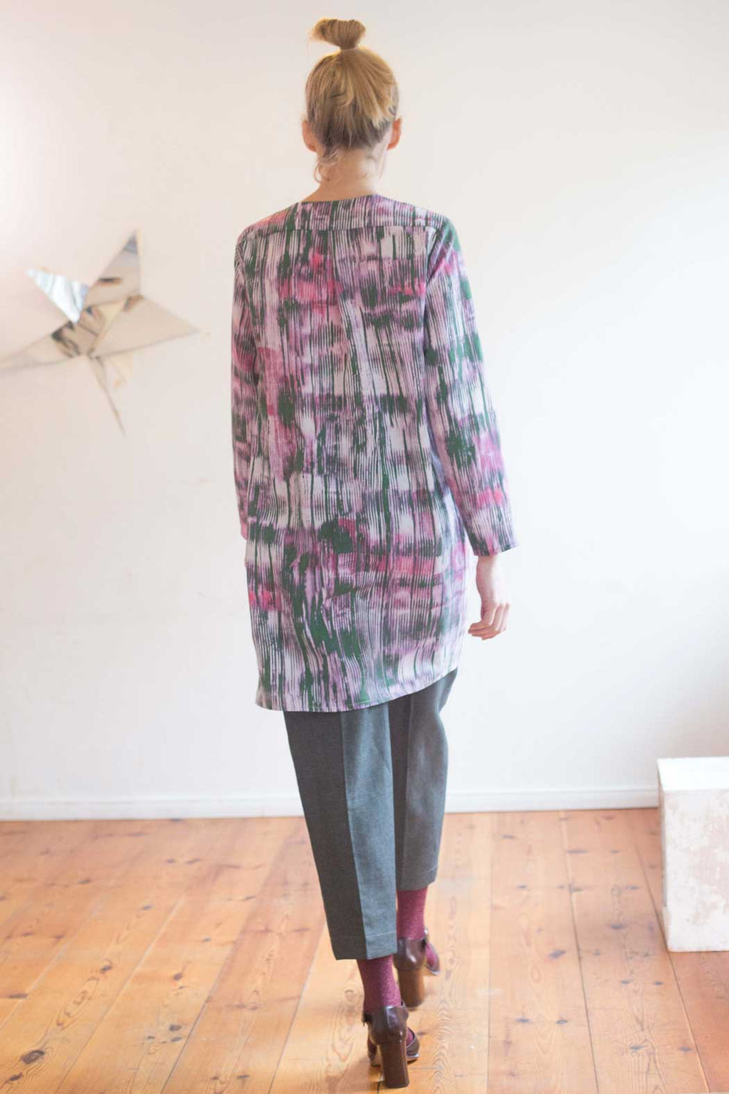 Blusenkleid hell gemustert