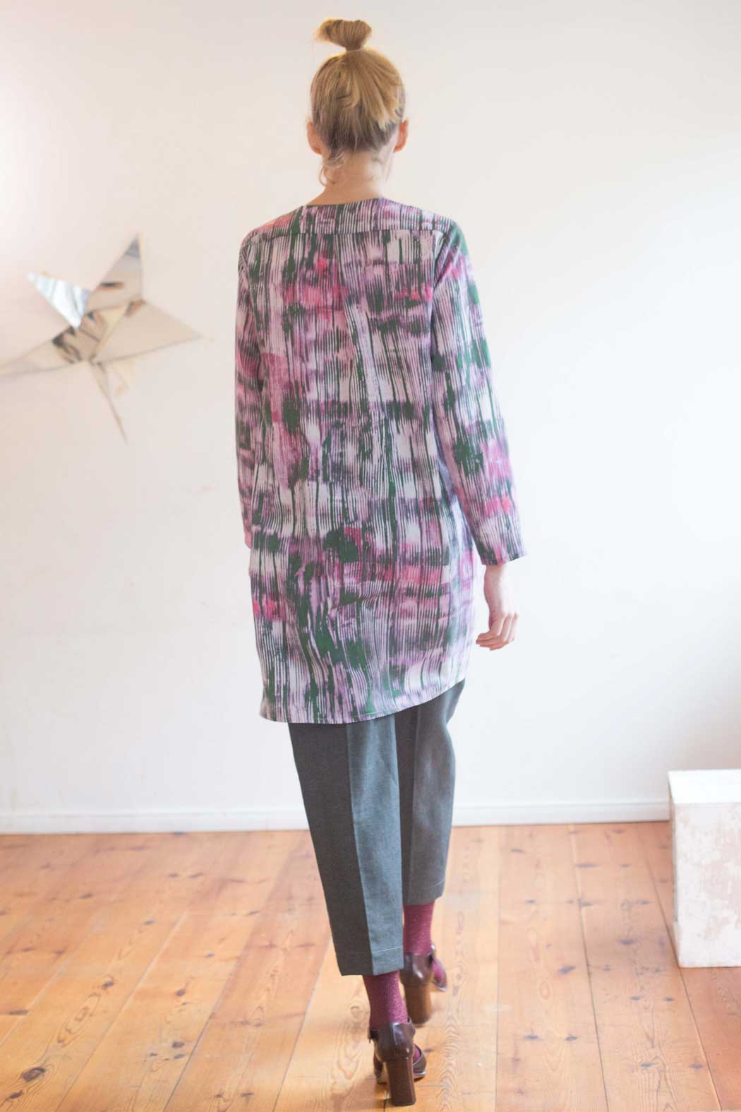 Blusenkleid hell gemustert