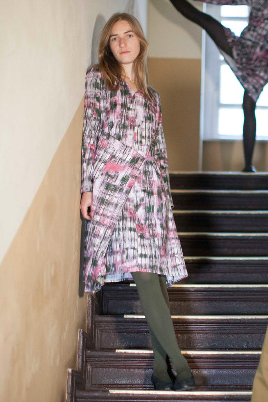 adjustable organic cotton dress in pink by Clara Kaesdorf