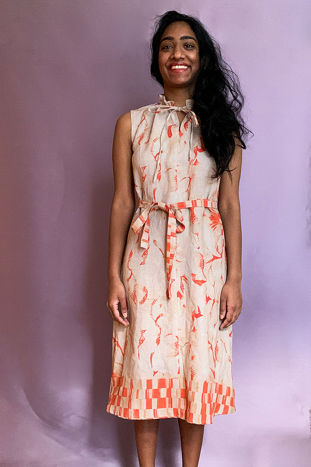 weites Leinenkleid tailliert Clara Kaesdorf