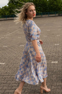midi summer dress waisted with wide skirt CLARA KAESDORF