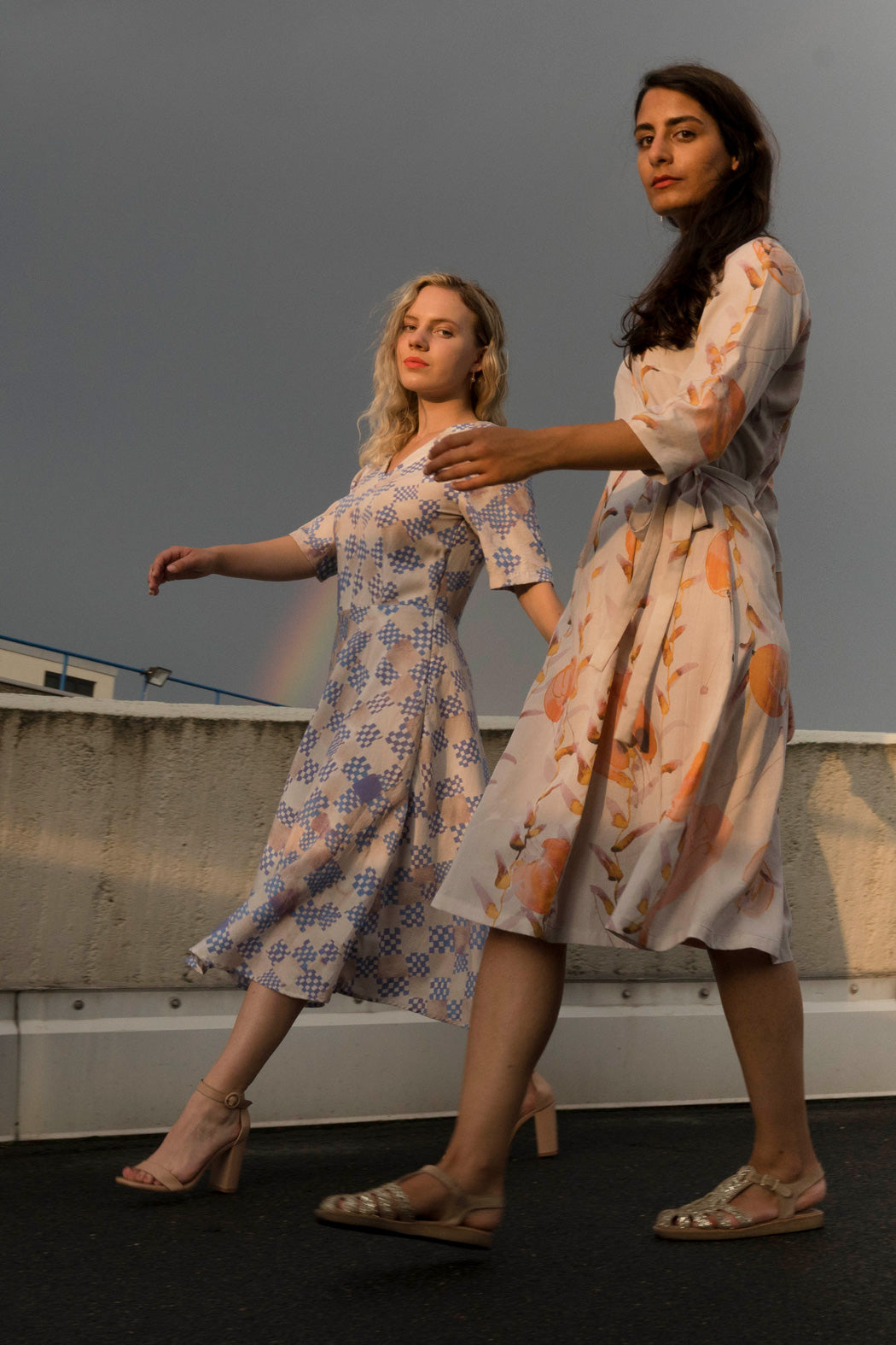 blue checked Tencel dress made in berlinCLARA KAESDORF
