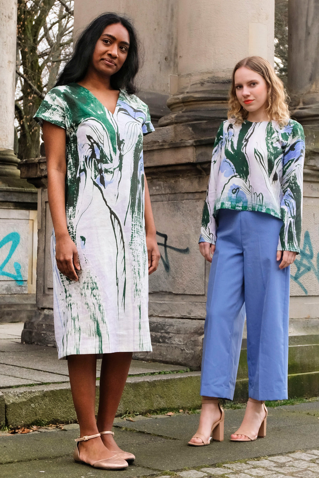 Leinenkleid gerade Vogel CLARA KAESDORF