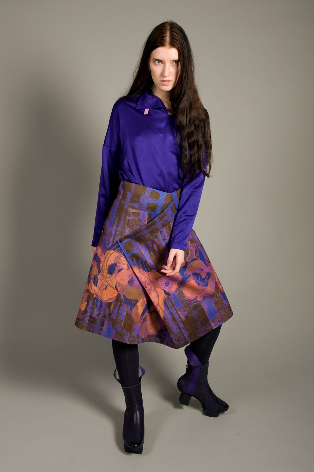 Adjustable Skirt Orange Flowers