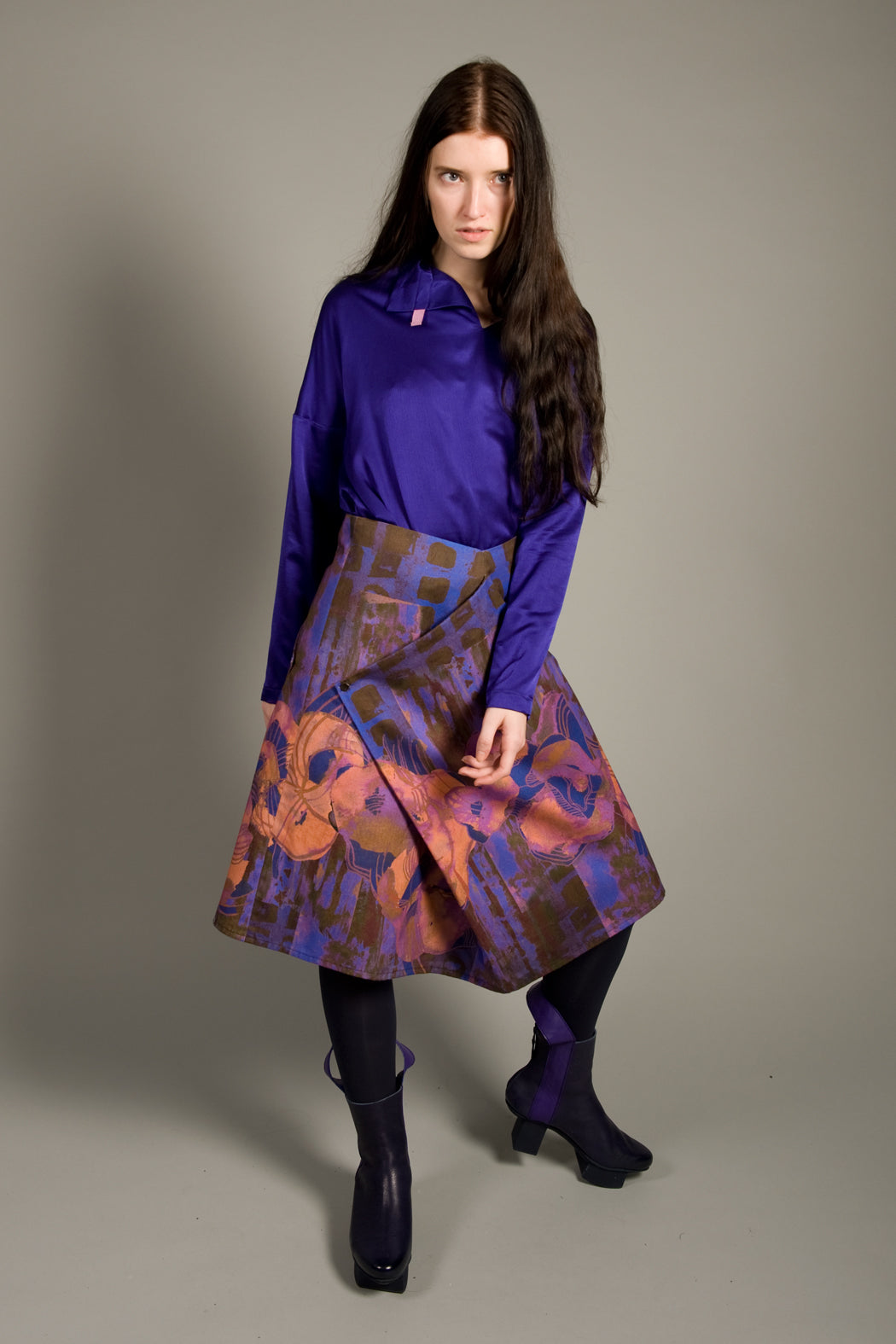 Adjustable Skirt Orange Flowers