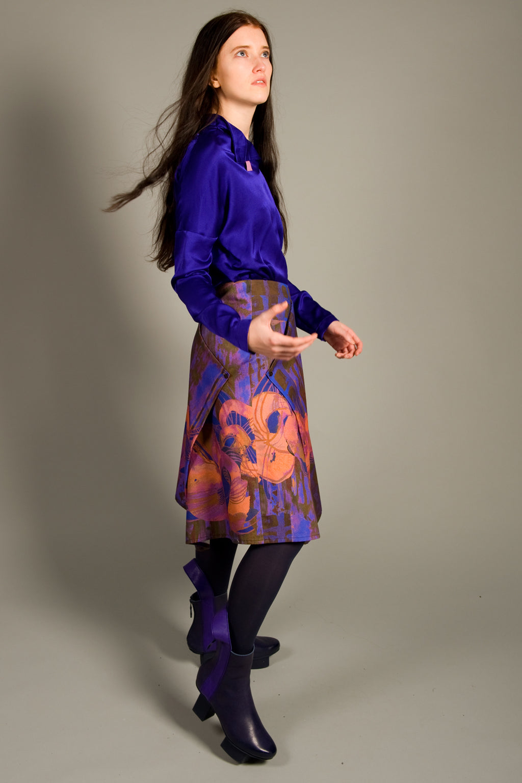 Adjustable Skirt Orange Flowers