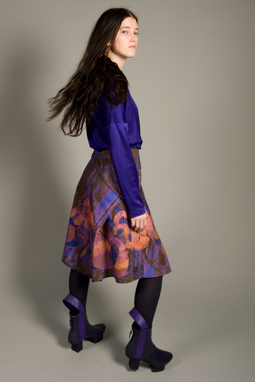 Adjustable Skirt Orange Flowers