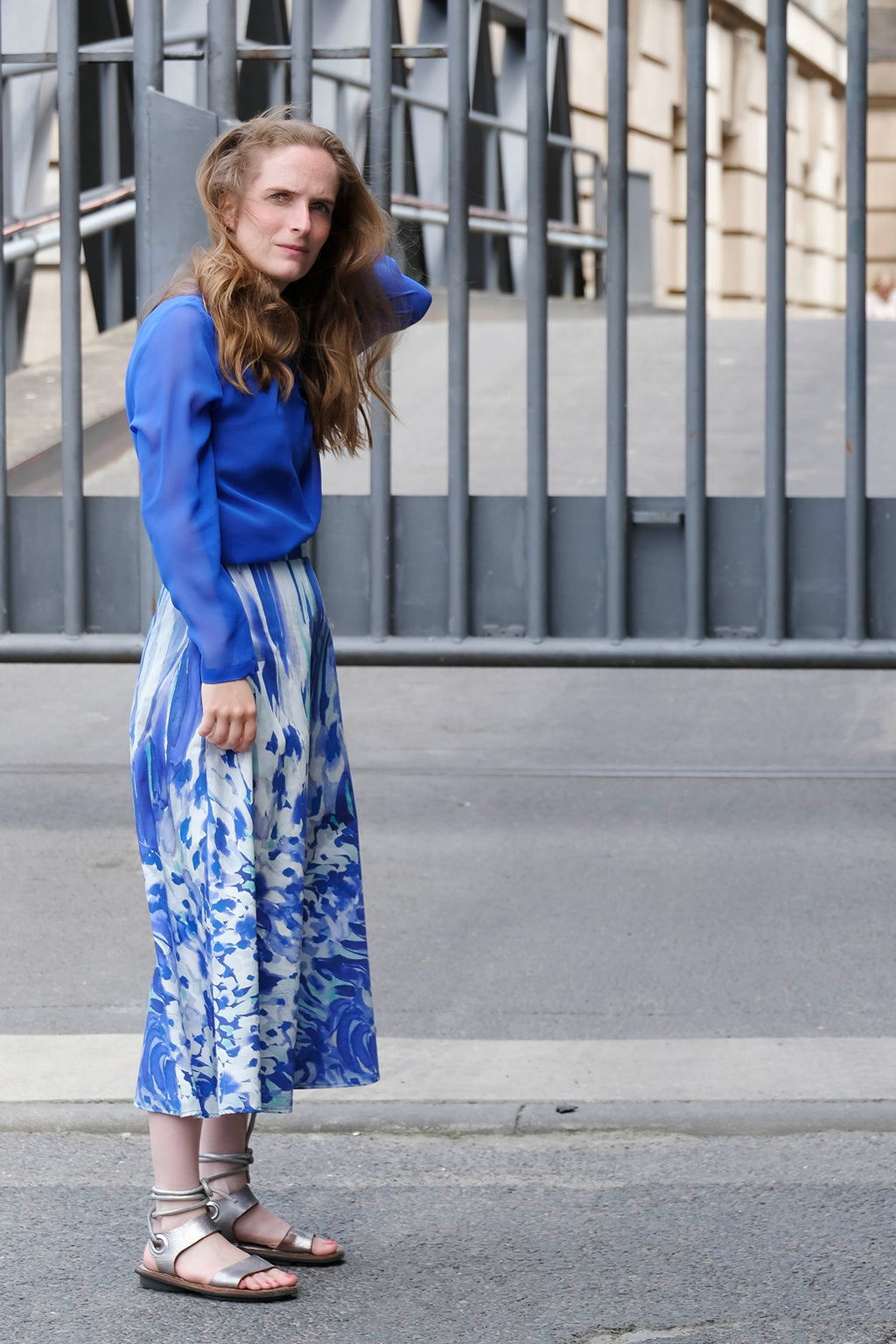 floral midi skirt made of organic cotton CLARA KAESDORF