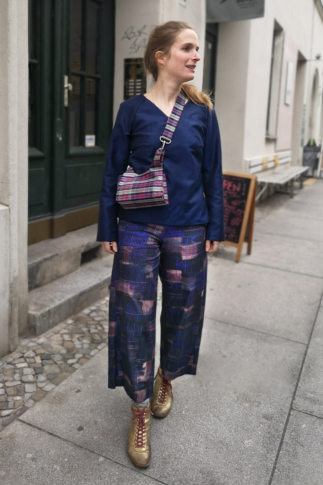 Culottes dunkles Karo Biobaumwolle Clara Kaesdorf