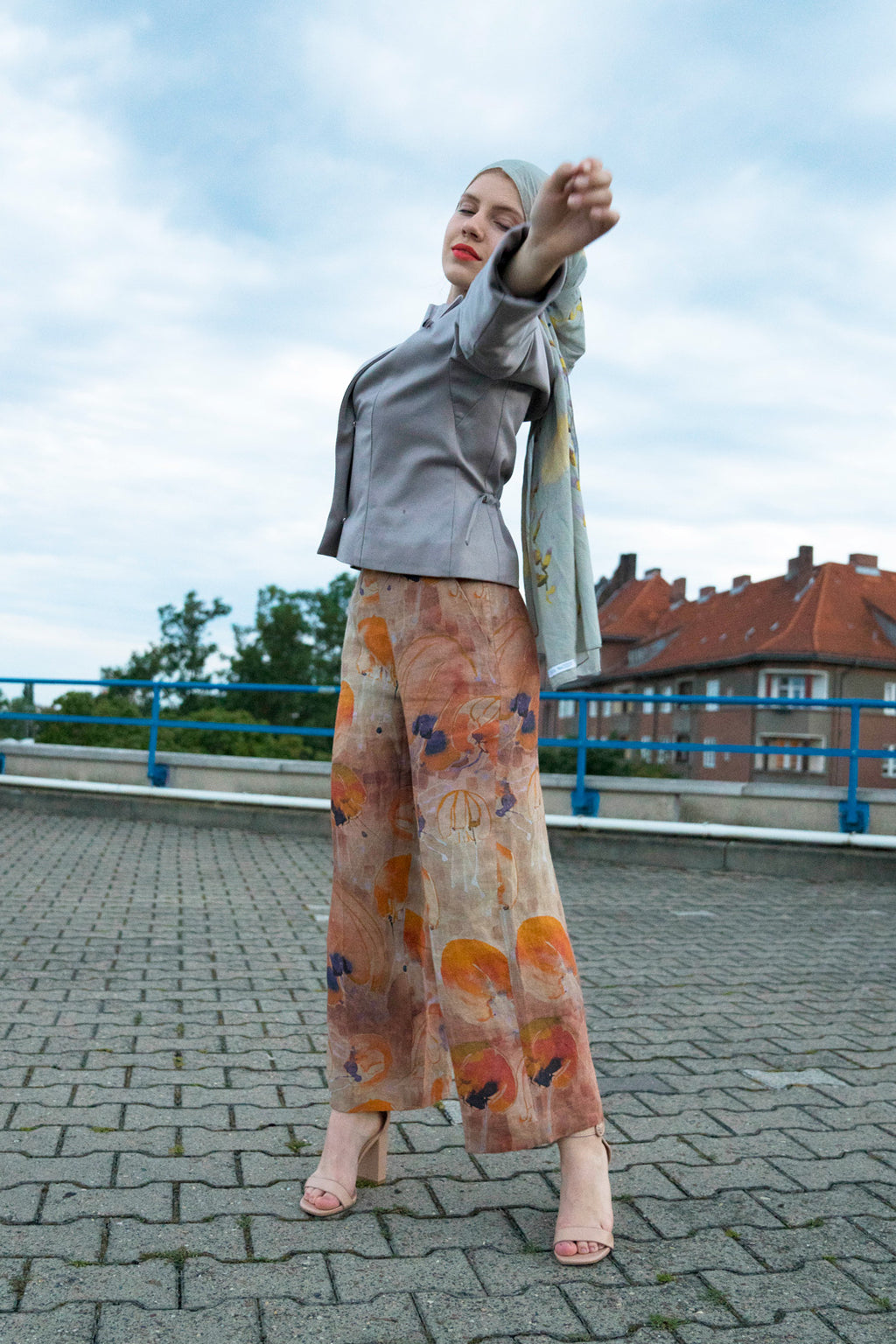 Orange Culottes Linen L, XL