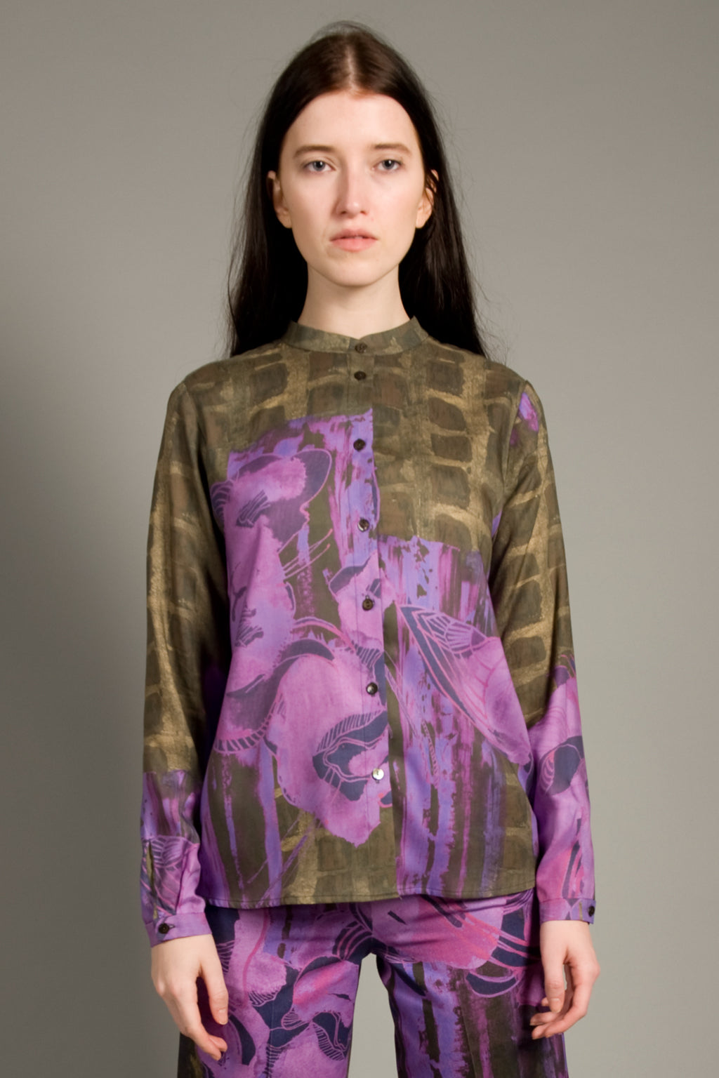 Shirt Floral Print Magenta