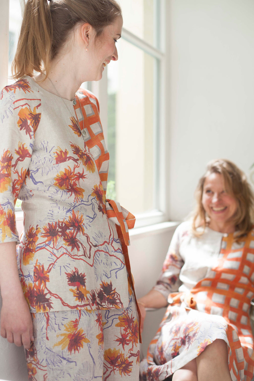 Summer Blouse with orange blossoms