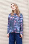 Loose Tencel Blouse printed in Raspberry