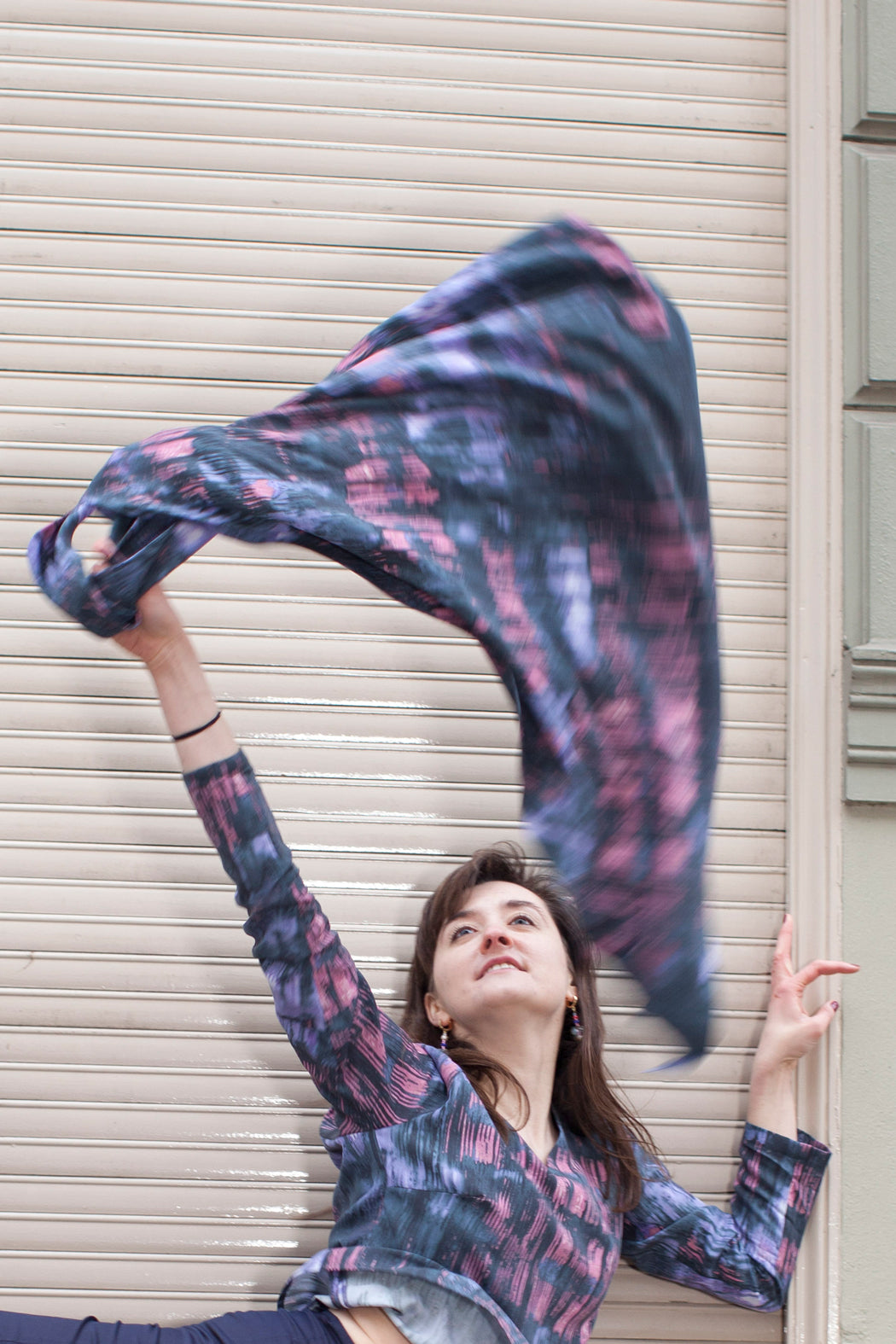 Pink Green Printed Foulard made in Berlin