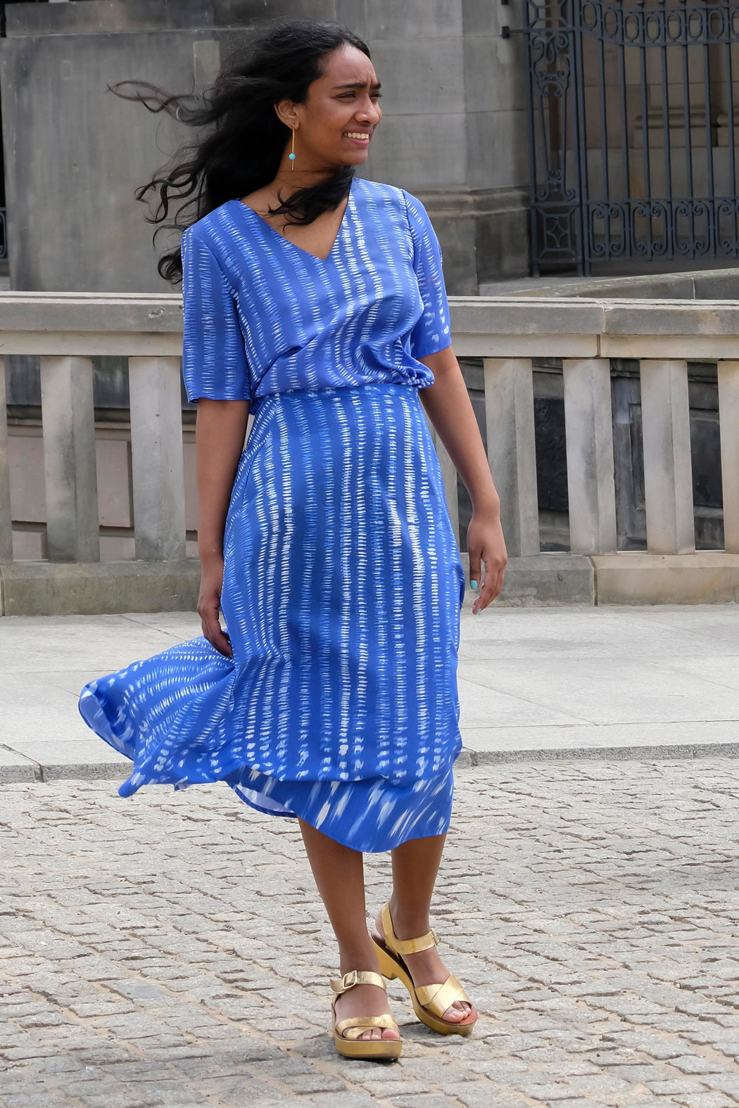 Blue Summer look made in Berlin by CLARA KAESDORF