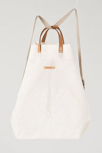 White Moire Shopper Backpack by Hänska
