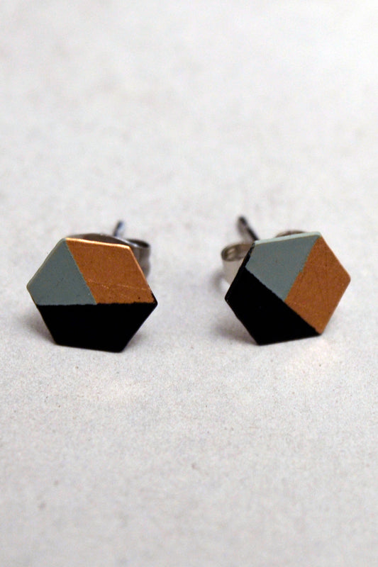 Minimalistic Studs Mint / Black