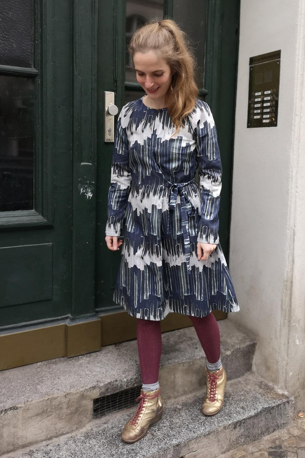 Printed Wrap Dress Organic Cotton