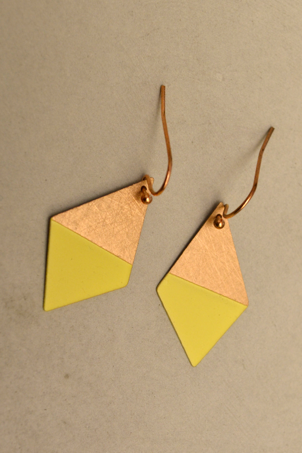 Yellow Trapezoid Earrings 