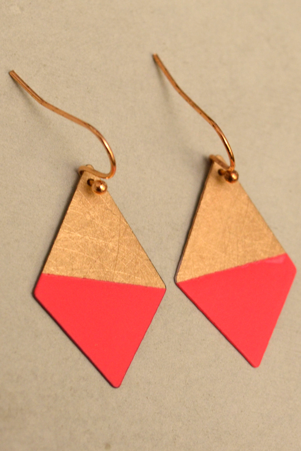Pink Trapezoid Earrings 