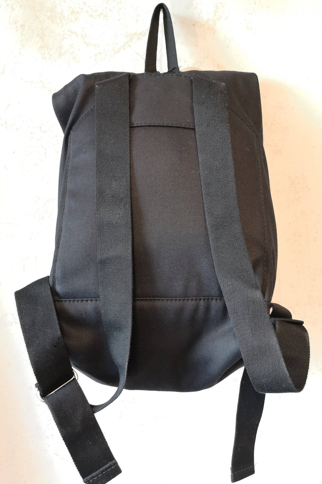 Black Organic Cotton Backpack Catamaran by Hänska