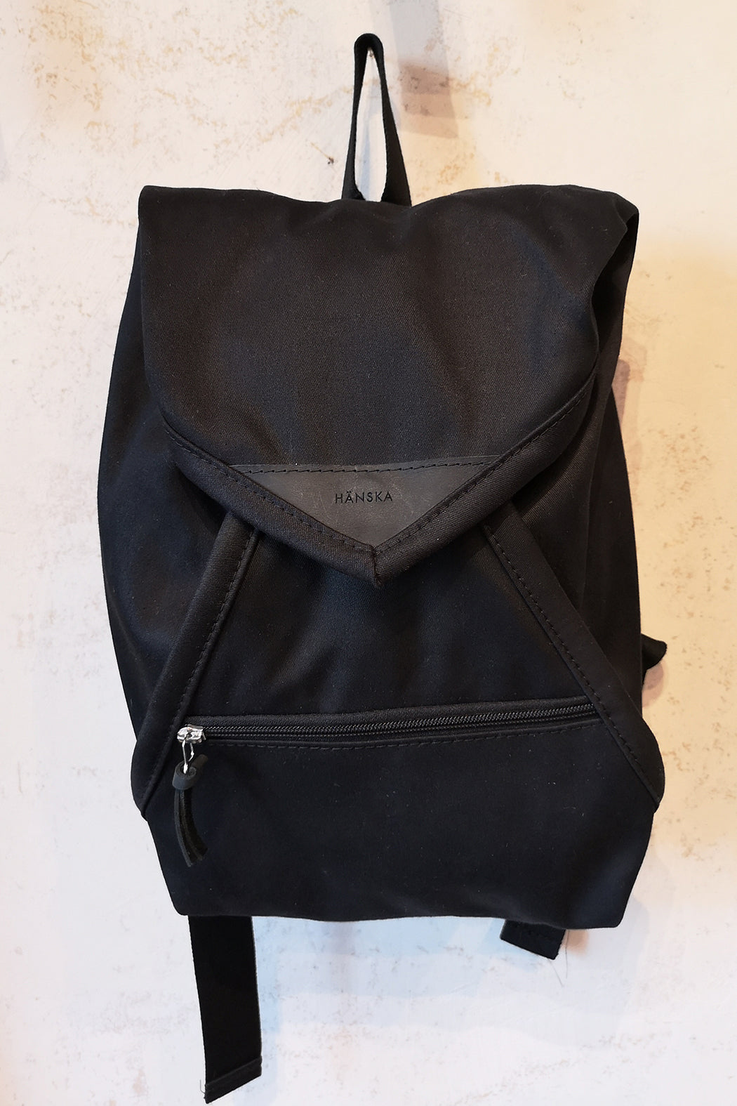 Black Organic Cotton Backpack Catamaran by Hänska