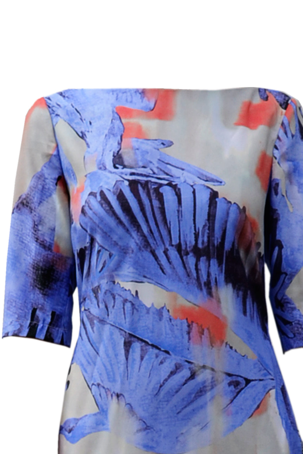 Shift dress Grey Bird Print