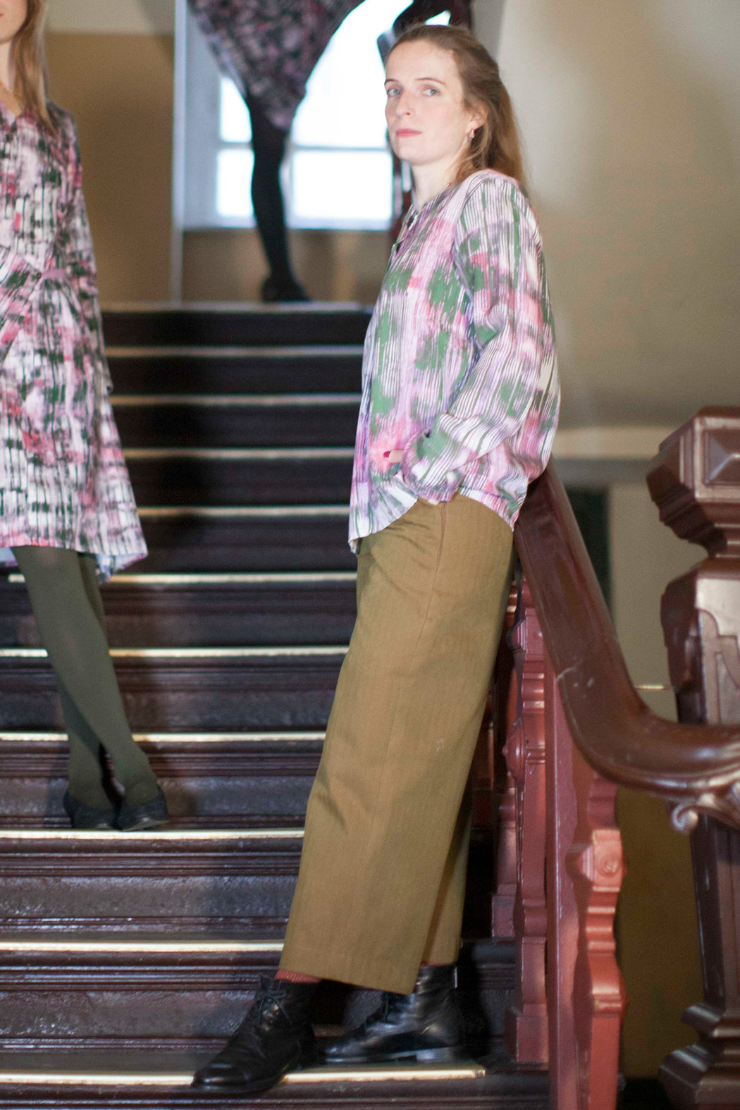 wide leg pants green made in Berlin