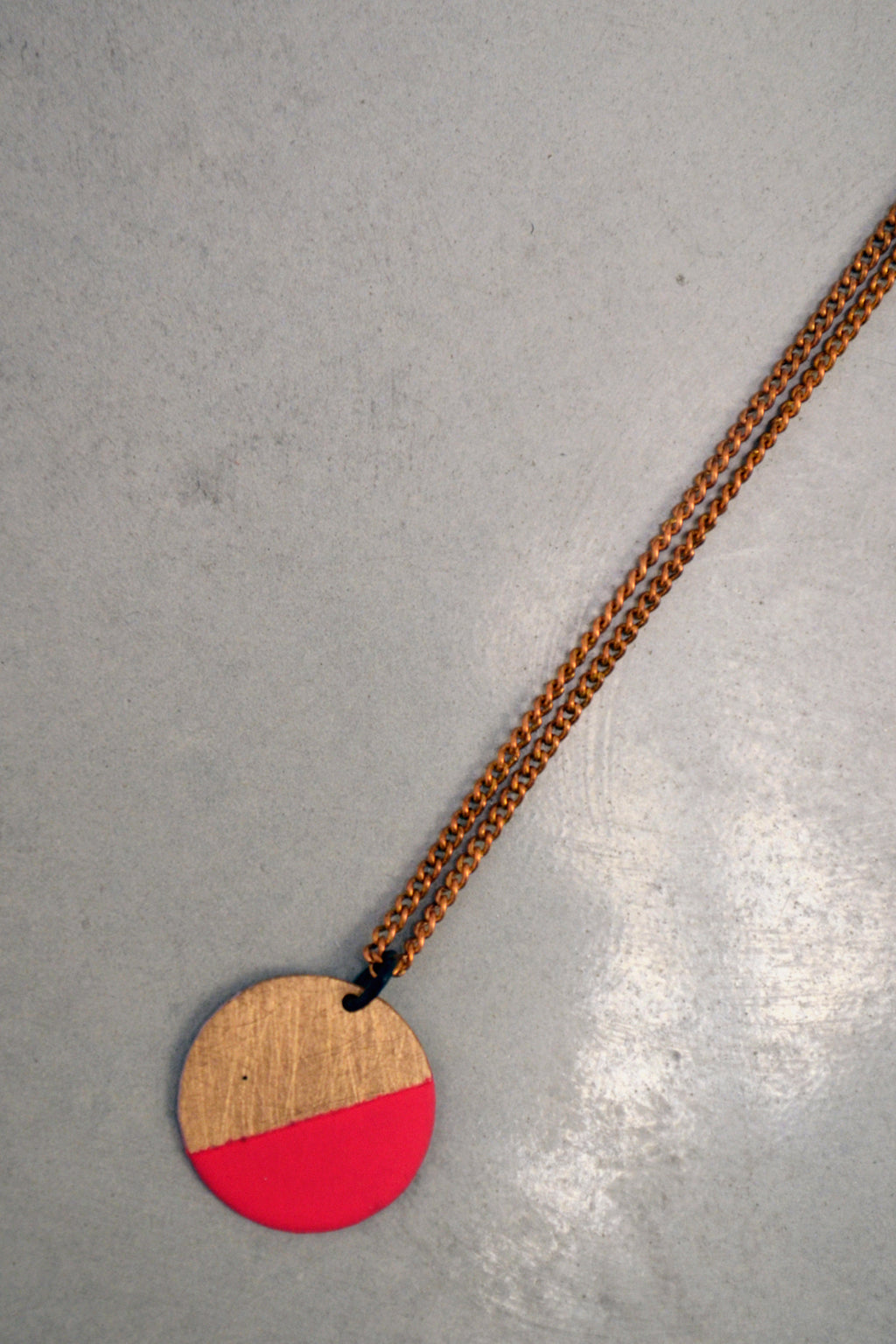 Neon Pink Circle Necklace Ruby on Tuesday