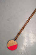 Neon Pink Circle Necklace Ruby on Tuesday